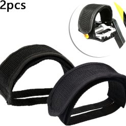 Alternative view of Bike Pedals with Straps, 2Pcs Pedal Straps Cycling Kids Bike Foot Pedal Straps Toe Clips Straps Tape for Fixed Gear Bike Black
