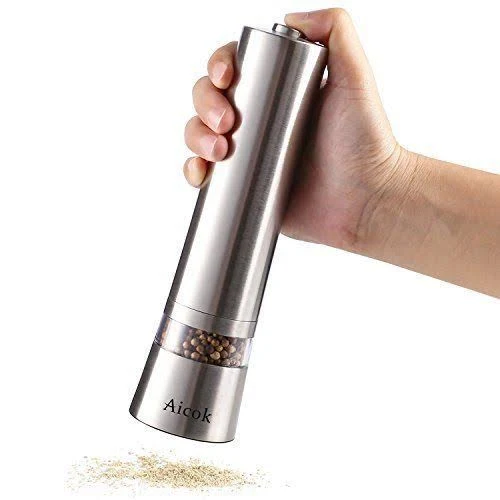 Aicok Stainless Steel Electronic Salt and Pepper Grinder Set with Adju - Image 3