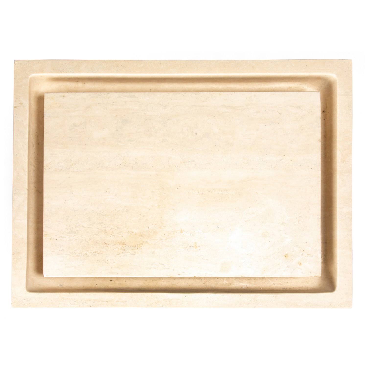 Eden Bath Rectangular Infinity Pool Sink – Honed Beige Travertine - Image 3