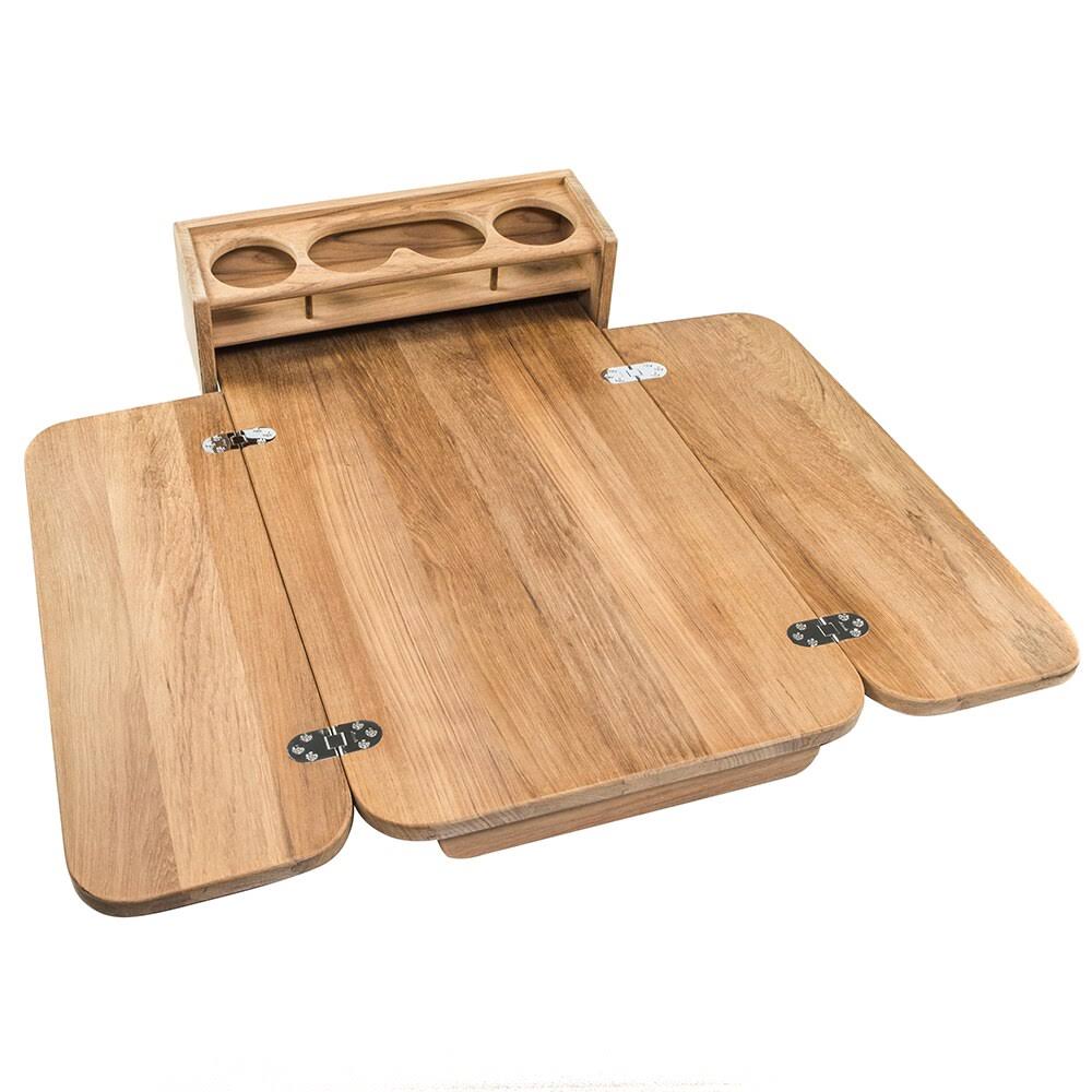 Whitecap Cockpit Table W/FOLDING Leaves Drinkholder Table Top – Holds 4 - Image 3