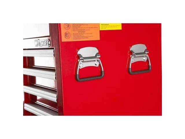 Westward 15-1/2×22 Side Cabinet, 7 Drawers, Red, 32H864 - Image 3